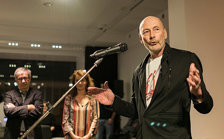 Roland Gnaiger im vai beim Auftakt zur Retrospektive "Das Beste aus Plus-Minus" 2018