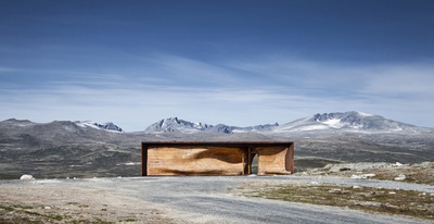 Tverrfjellhytta, Rentier­beobachtungs-Pavillon, Hjerkinn, Dovre (N)