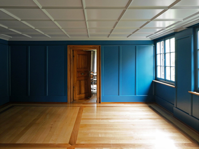 Lukas Imhof Architektur, Altes Pfarrhaus Kesswil, Blaues Zimmer