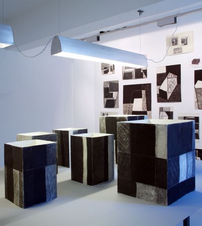 Blick in die Ausstellung "Arthur Salner: Raumbilderwelten" im aut