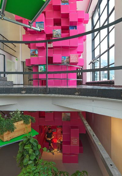 Blick in die Ausstellung "Architecture Speaks: The Language of MVRDV"