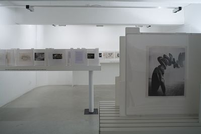 Blick in die Ausstellung "Friedrich Kiesler: Ausstellung als Wahrnehmungsapparat"