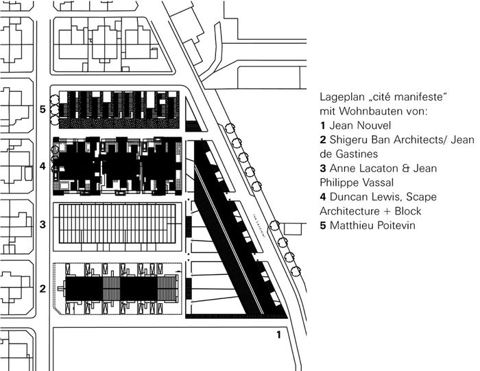 Lageplan der „Cité Manifeste“ in Mulhouse