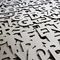 Blick in die Ausstellung im aut, Ruedi Baur: "Alpine Gefahr" oder "Typographische Gefahrenzone", Detail Boden, Foto: ruedi baur integral
