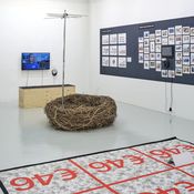 Blick in die Ausstellung im aut – 	Roland Maurmair: Singlhit | Garçonnière