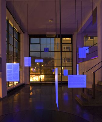 Blick in die Ausstellung "Architektur in Wörtern"