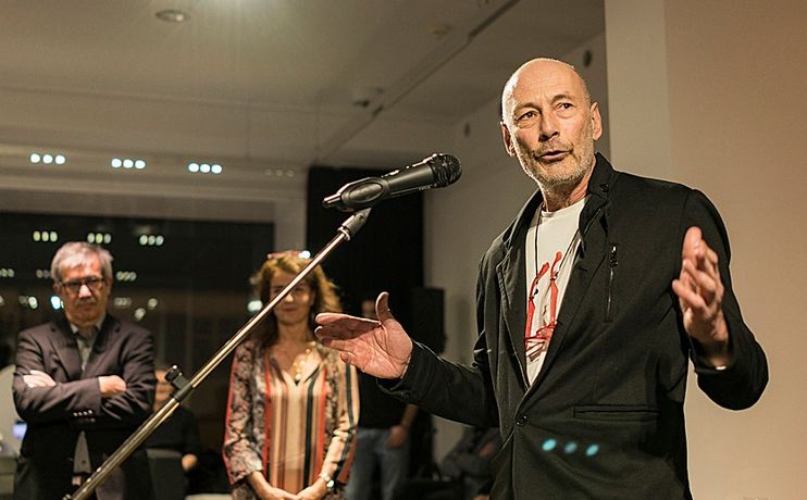 Roland Gnaiger im vai beim Auftakt zur Retrospektive "Das Beste aus Plus-Minus" 2018