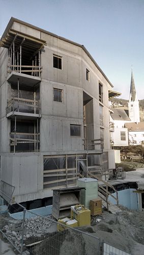 Baustelle Dorfkern Fließ (Arch: Rainer Köberl, Daniela Kröss)