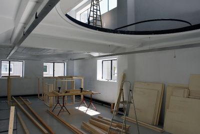 Ausstellungsaufbau "The Language of MVRDV"