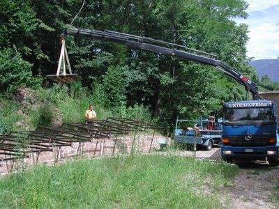 Montage der Überdachung