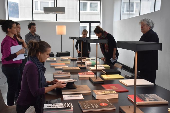 Pressegespräch zur Ausstellung "Lars Müller: Bücher bauen"