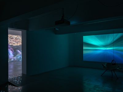 Blick in die Installation "head in a cloud" im aut – © Günter Richard Wett