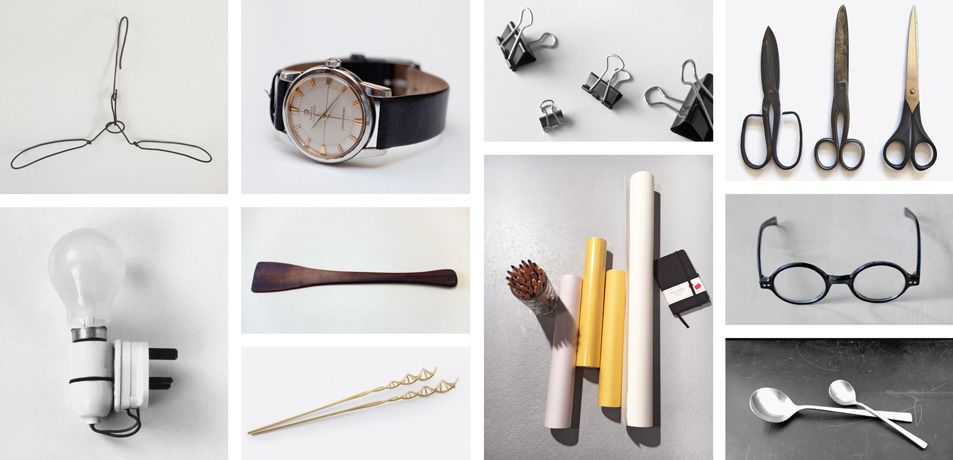 In der Ausstellung gezeigte Gegenstände von Lois Weinberger, Stefan Sagmeister, Werner Neuwirth, Ernst Beneder, Tony Fretton, Philip Lutz, Bazon Brock, Carl Pruscha, Manfred Gsottbauer, Francesca Torzo